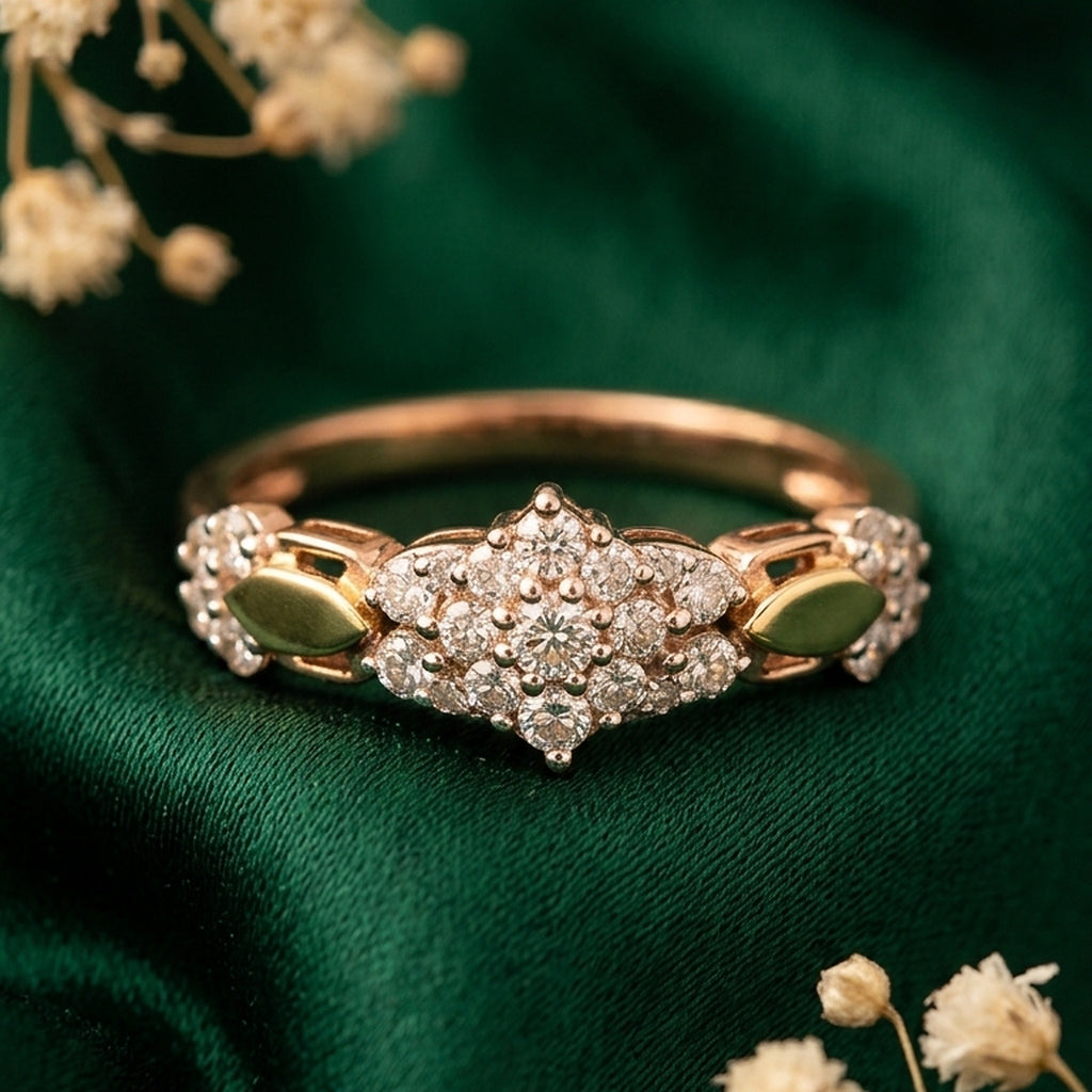 Elara Leaf Bloom Natural Diamond Ring