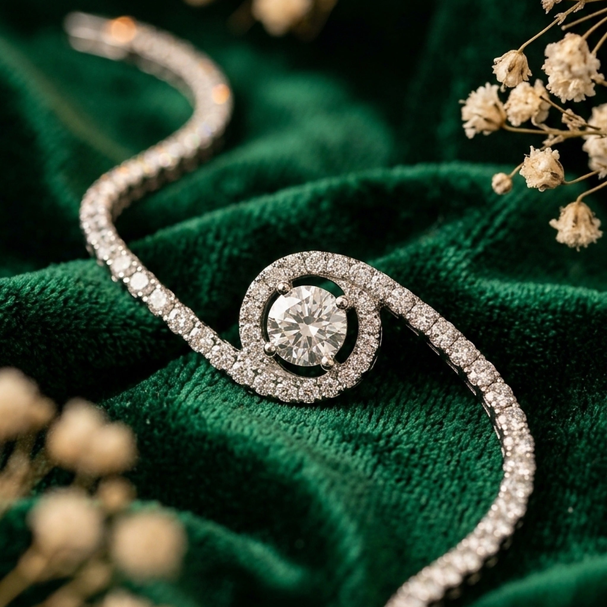 Orbit Solitaire Natural Diamond Bracelet