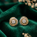 Solenne Halo Natural Diamond Stud Earrings