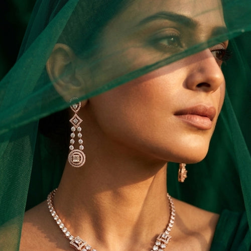Celeste Cascade Natural Diamond Necklace & Earrings Set