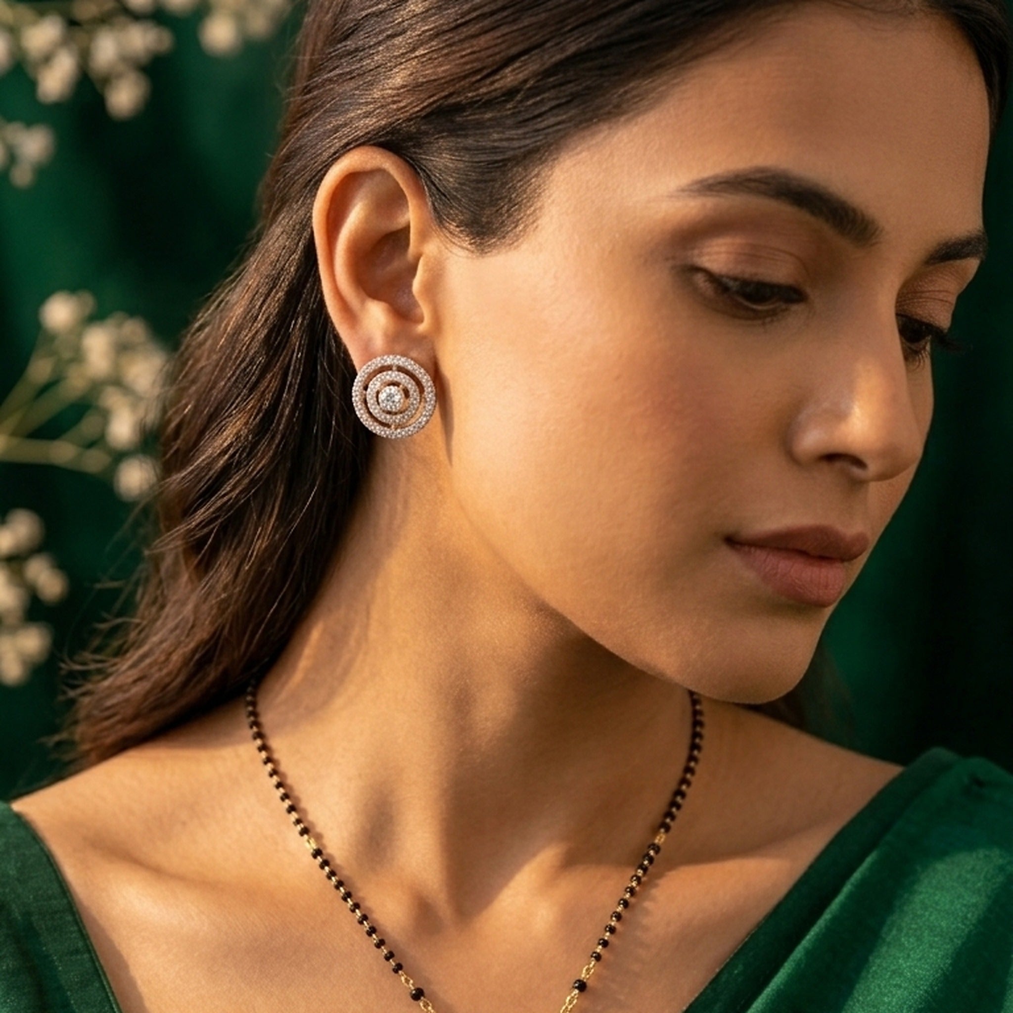 Infinity Halo Natural Diamond Pendant & Stud Set